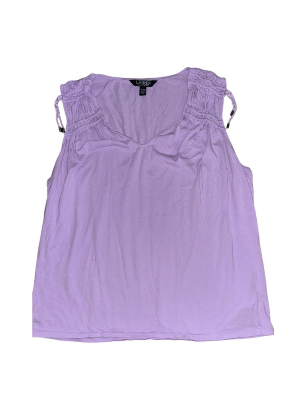 Lauren Ralph Lauren Lilac Purple Tie Front Sleeveless Tank XL